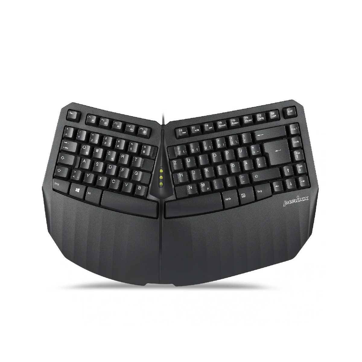 Perixx PERIBOARD 413 DE B ergonomische Mini Tastatur schwarz