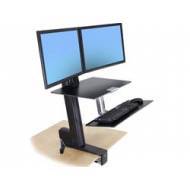 Ergotron WORKFIT-S SINGLE HD BLACK DUAL MONITOR WITH WORKSURFACE+