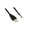 USB2 USB 2.0 Kabel A an offenes Ende schwarz 2m bulk
