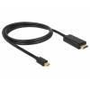 Delock Displayport Kabel mini DP auf HDMI Stecker auf Stecker 1.00m schwarz